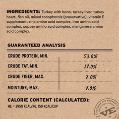 Vital Essentials complete meal or topper with turkey nibs for versatility