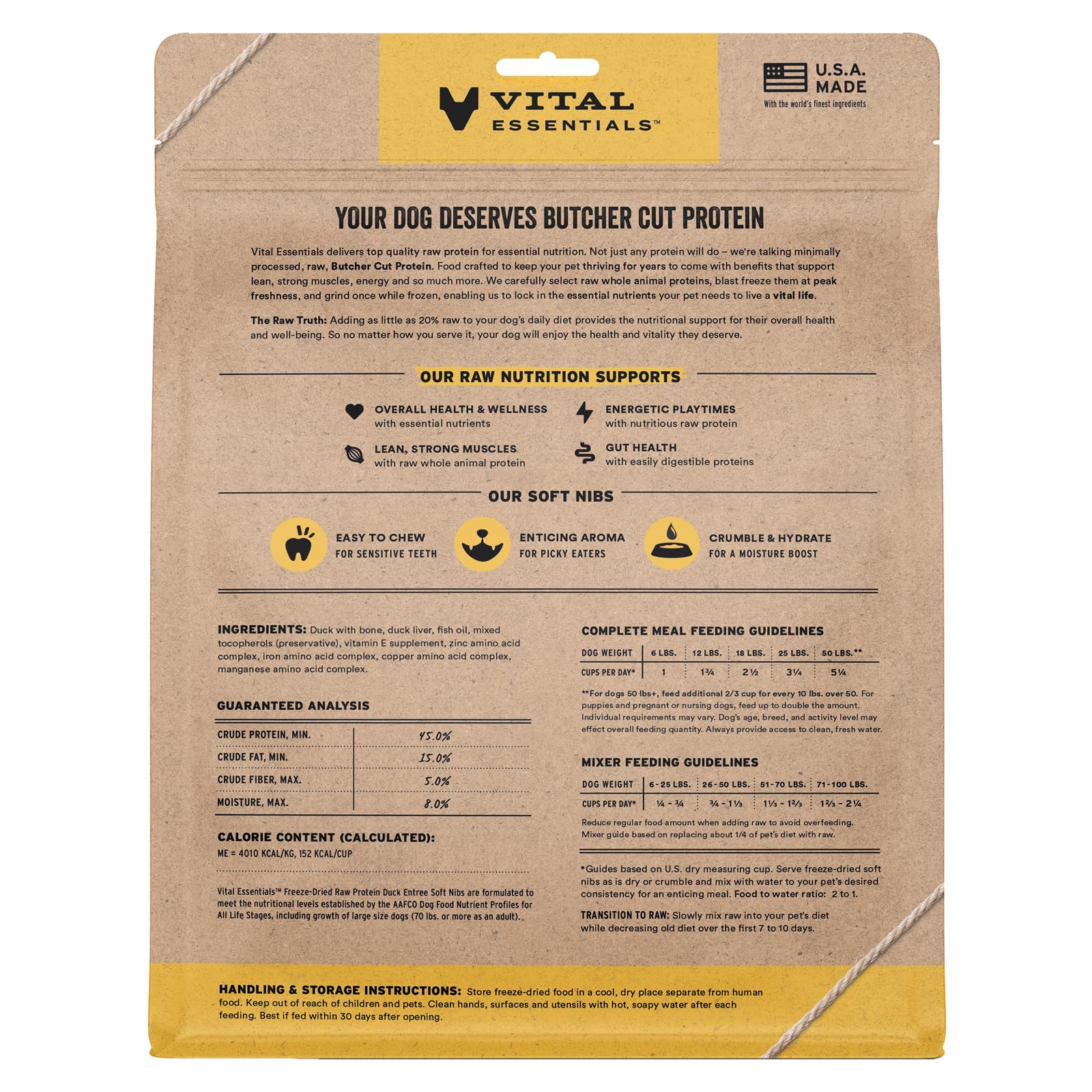 Vital Essentials Duck Soft Nibs crumble serve: convenient moisture boost for a tastier bowl