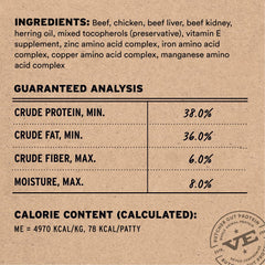Vital Essentials freeze-dried cat food mini patties serving demonstrates easy rehydration for moisture-rich meals