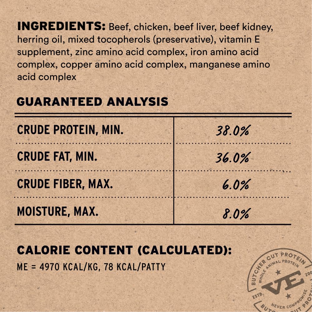 Vital Essentials patties crumbled over dry food for texture variety