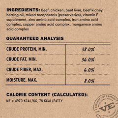 Vital Essentials patties crumbled over dry food for texture variety