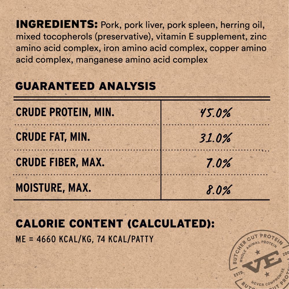 Vital Essentials freeze-dried cat food with USA-sourced pork for quality nutrition.