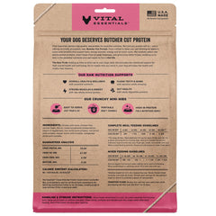Vital Essentials mini nibs close-up highlighting premium protein for active dogs.