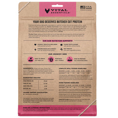Vital Essentials texture close-up of freeze-dried chicken nibs shows rich meat quality.