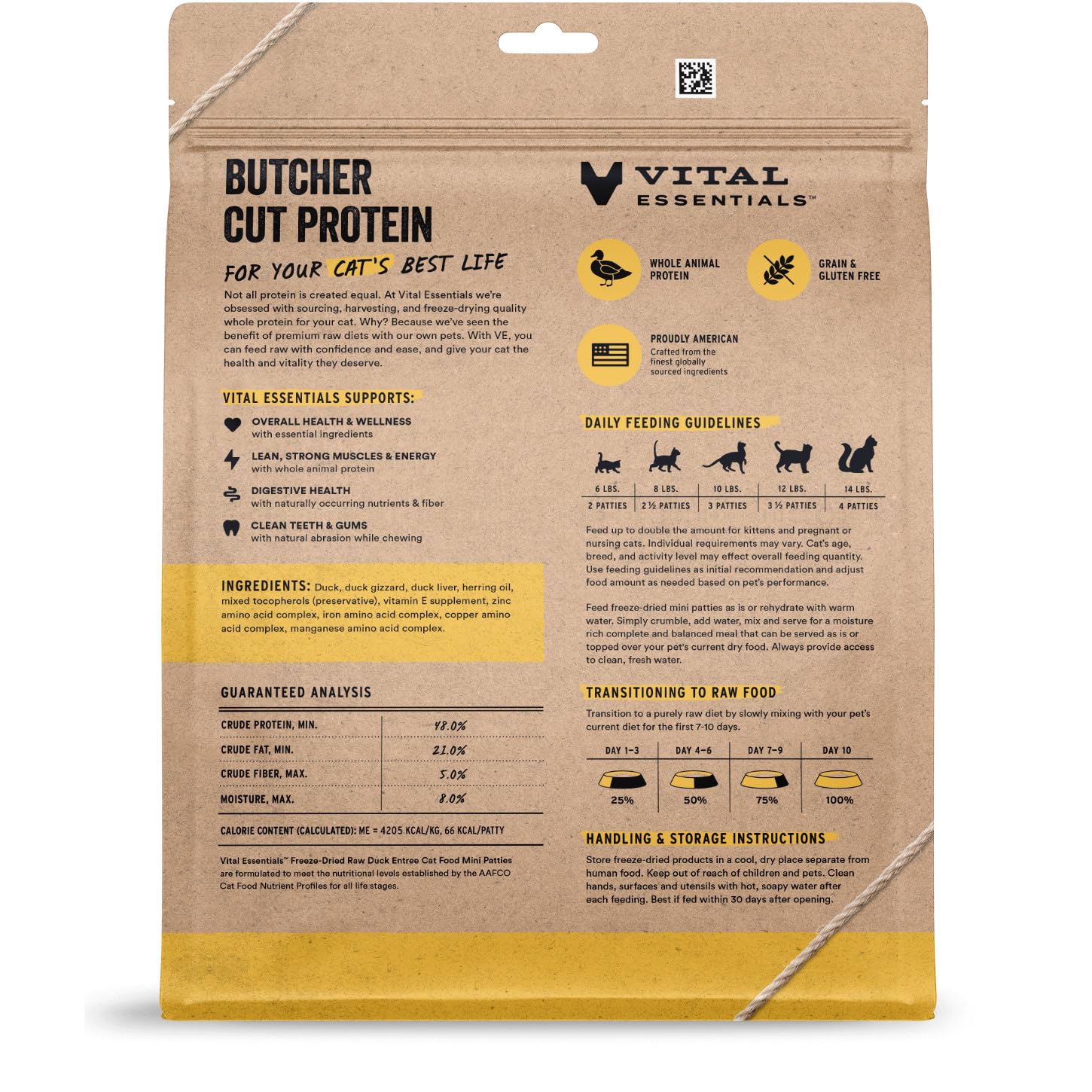 Vital Essentials duck patties crumble-over-dry-food shows easy toppers for a tastier meal.