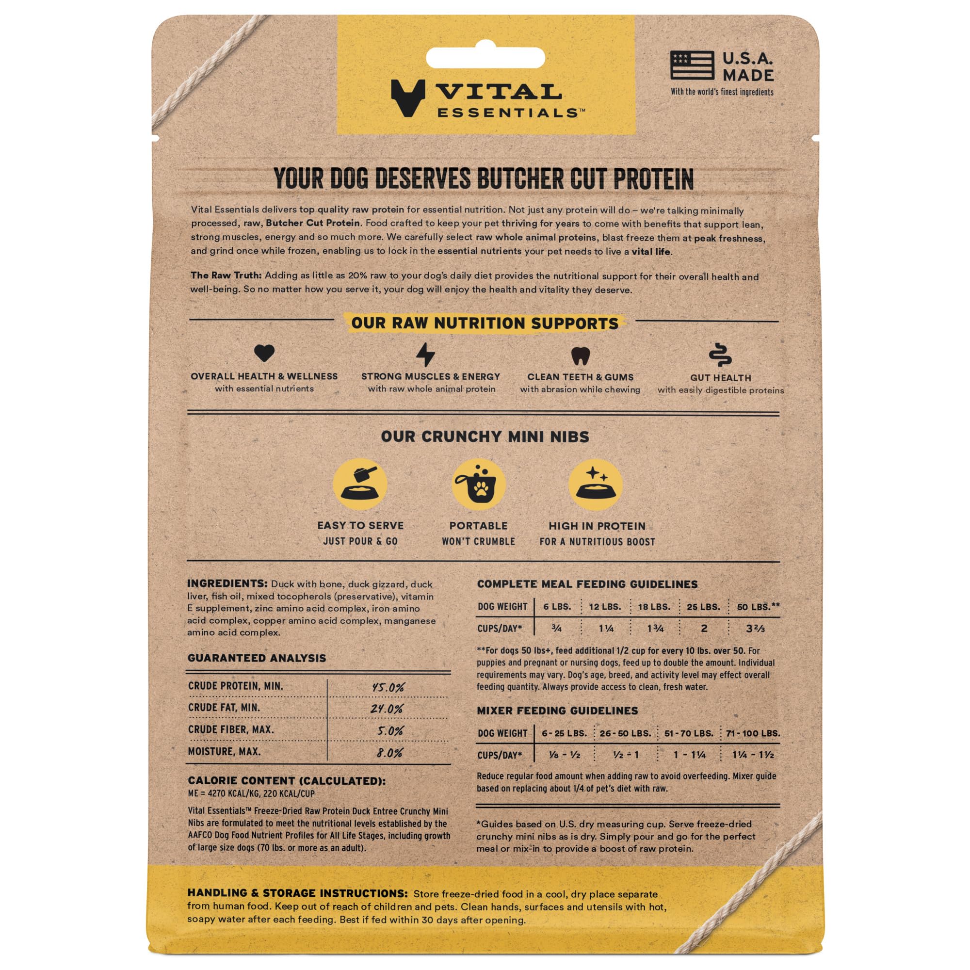 Closeup of Vital Essentials duck mini nibs texture and quality
