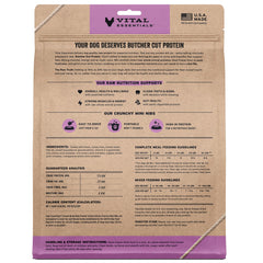Vital Essentials mini-nibs crunch closeup emphasizes crunchy texture ideal for picky eaters.