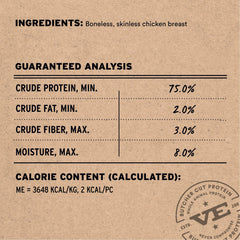 Vital Essentials single-ingredient chicken breast dog treat ready to reward during walks.