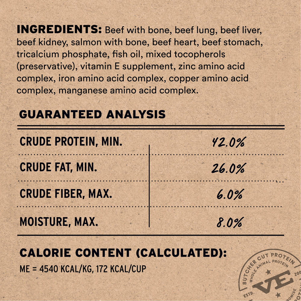 Vital Essentials soft nibs beef-salmon close-up highlighting tender texture