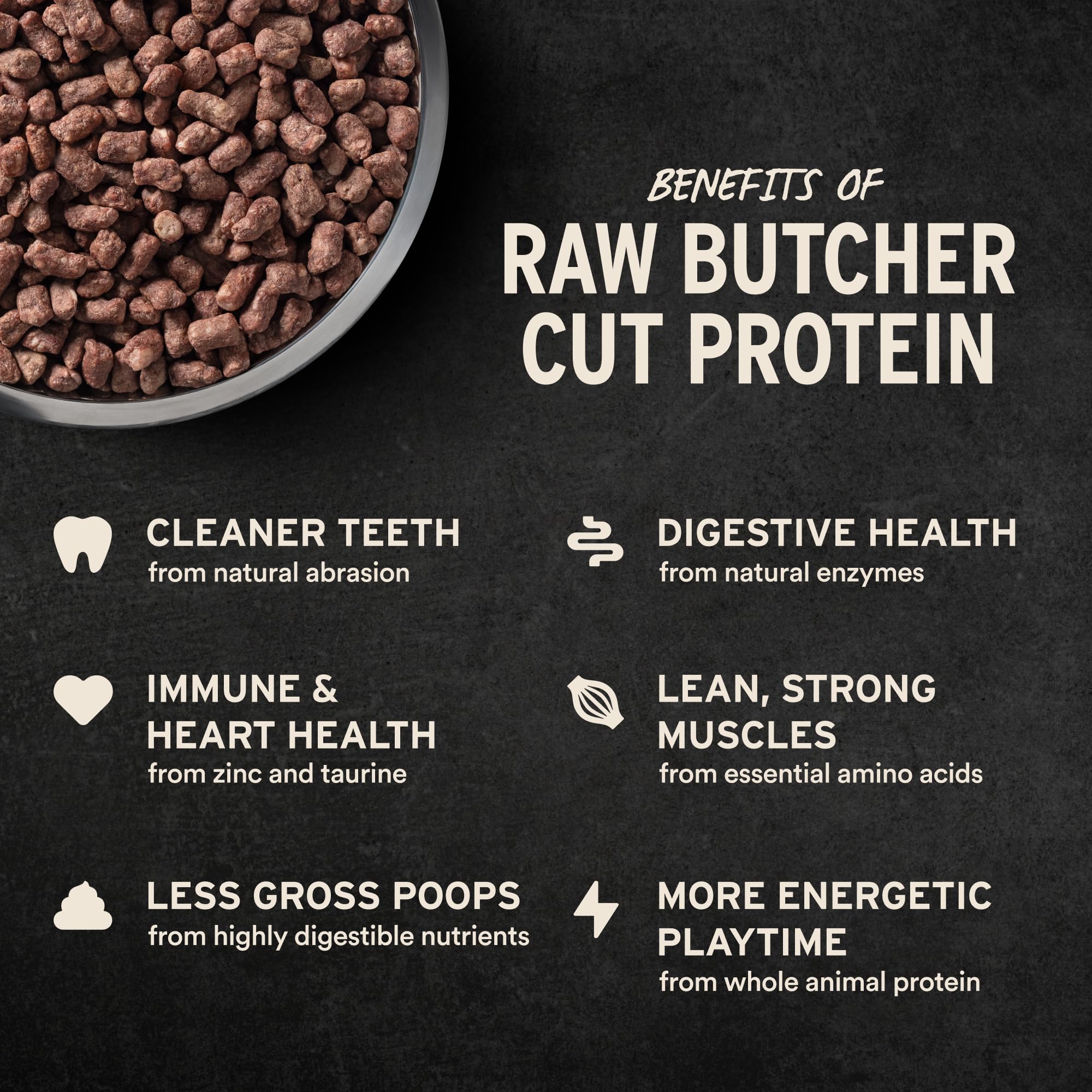 Vital Essentials whole-animal rabbit protein texture with muscle, organs, bone.