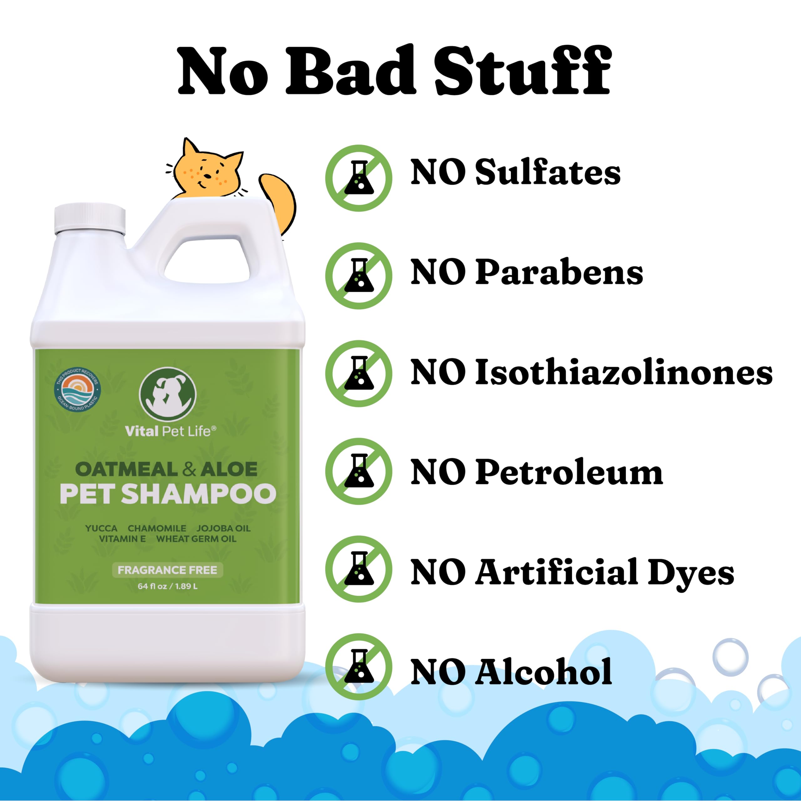 Vital Pet Life dog shampoo allergy relief for itchy skin.