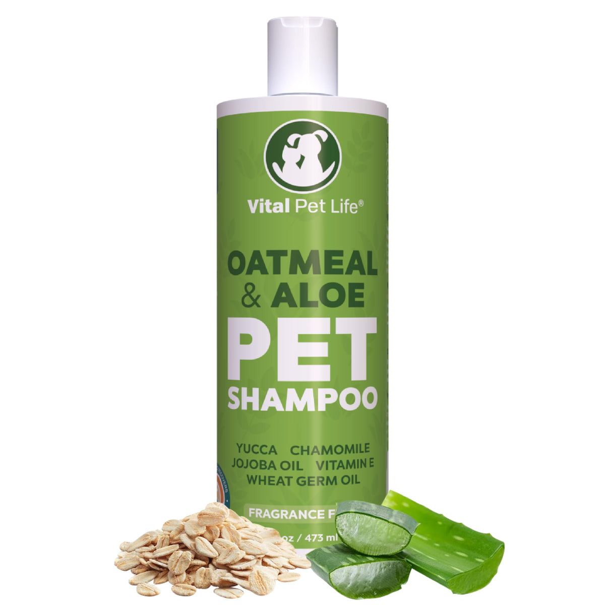 Vital Pet Life dog shampoo foaming lather cleans fur gently.