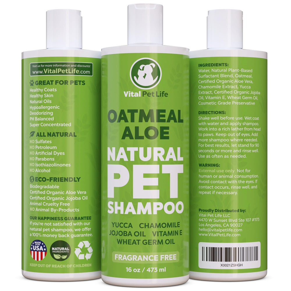 Vital Pet Life dog shampoo family-owned US brand you can trust.