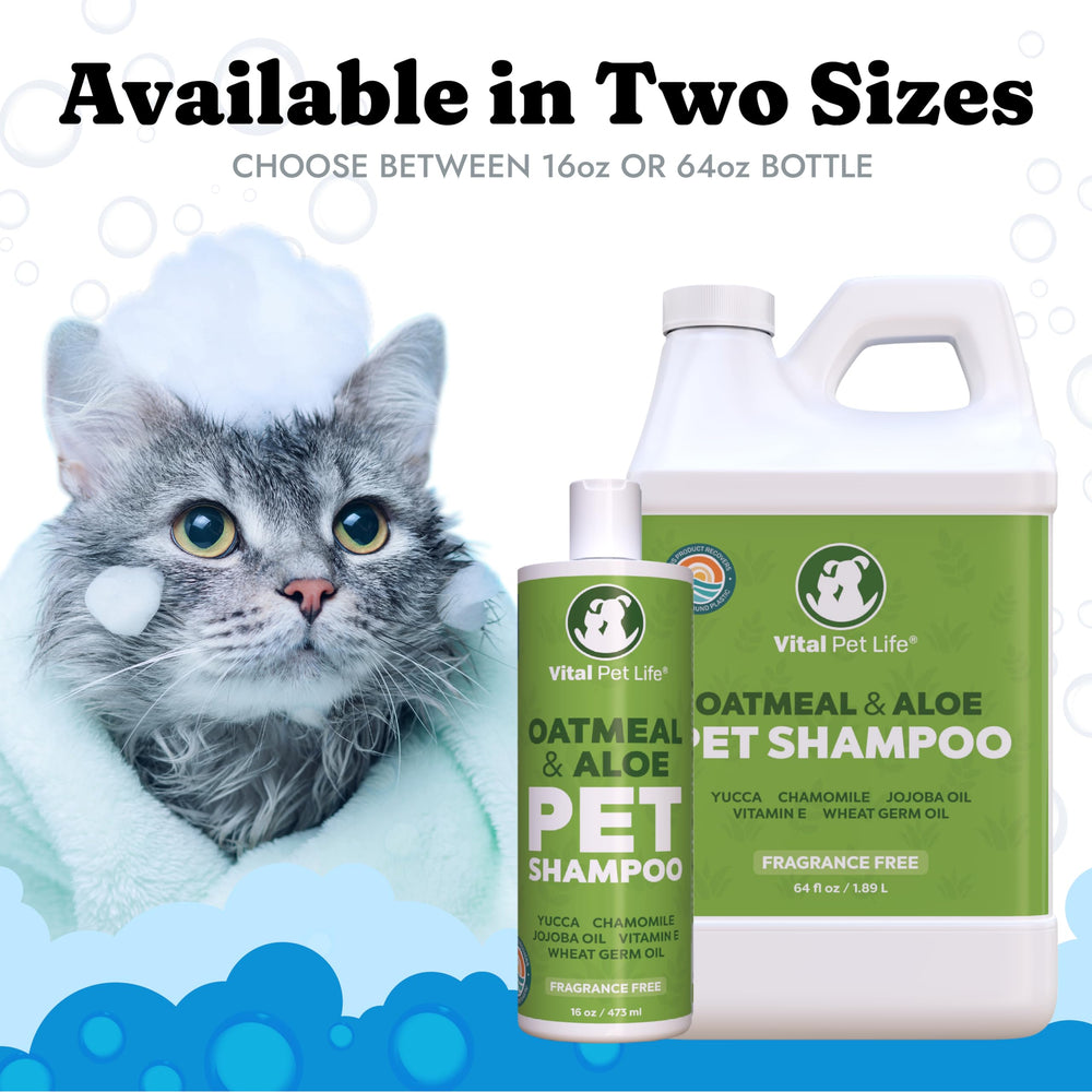 Vital Pet Life dog shampoo vitamin E nourishes skin and coat.