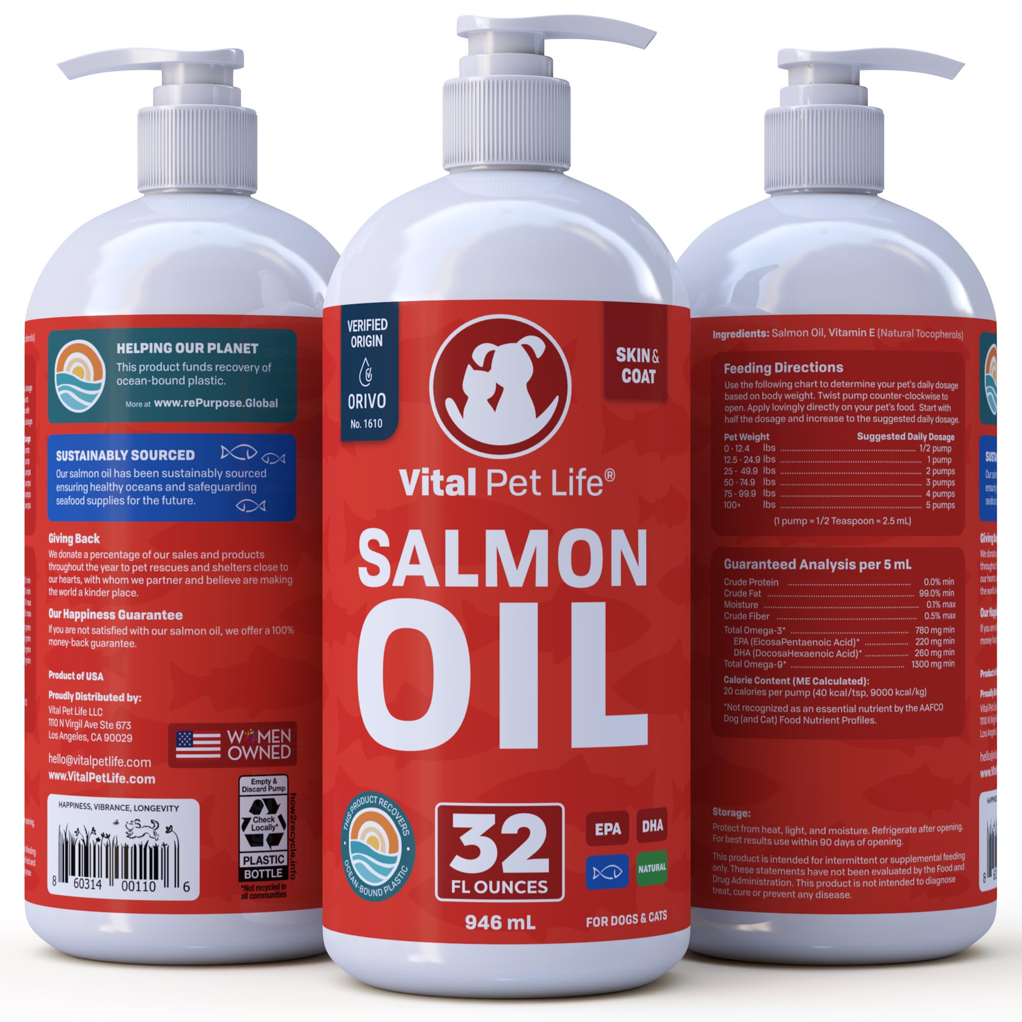Vital Pet Life salmon oil omega-3 fish oil for pets