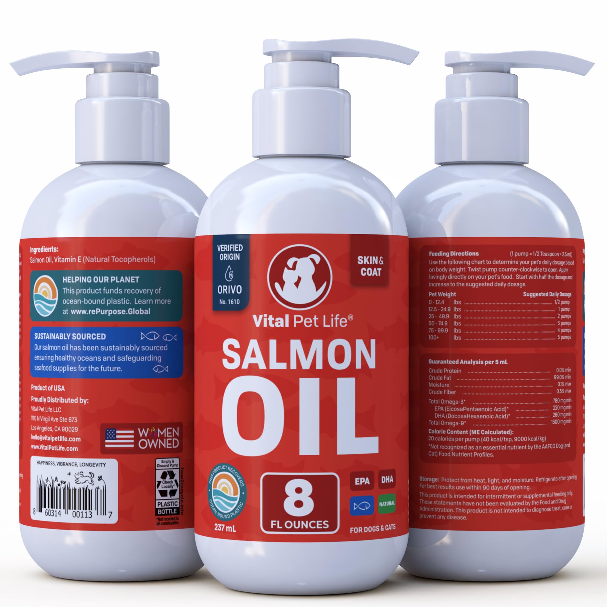 Vital Pet Life Salmon Oil supports joint mobility in pets