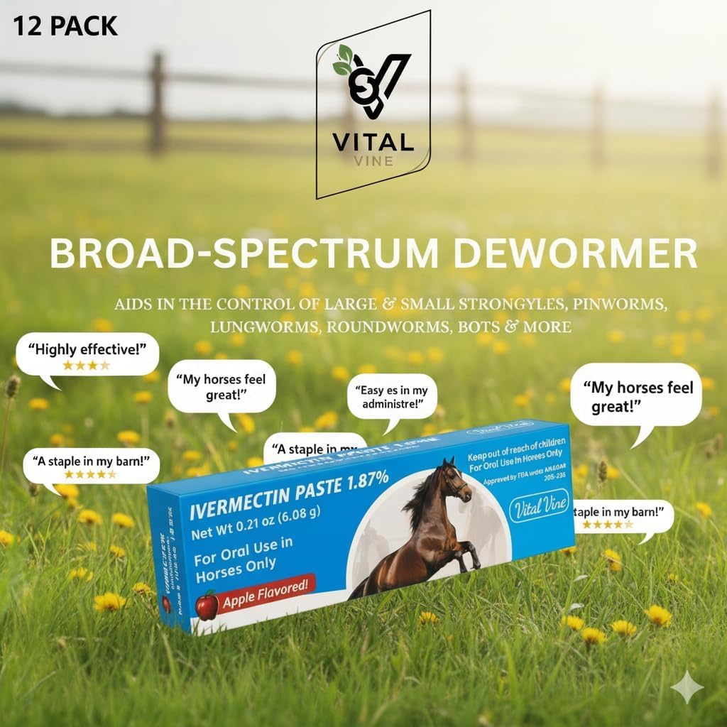 6.08 g pre-measured dose from Vital Vine ivermectin paste syringe