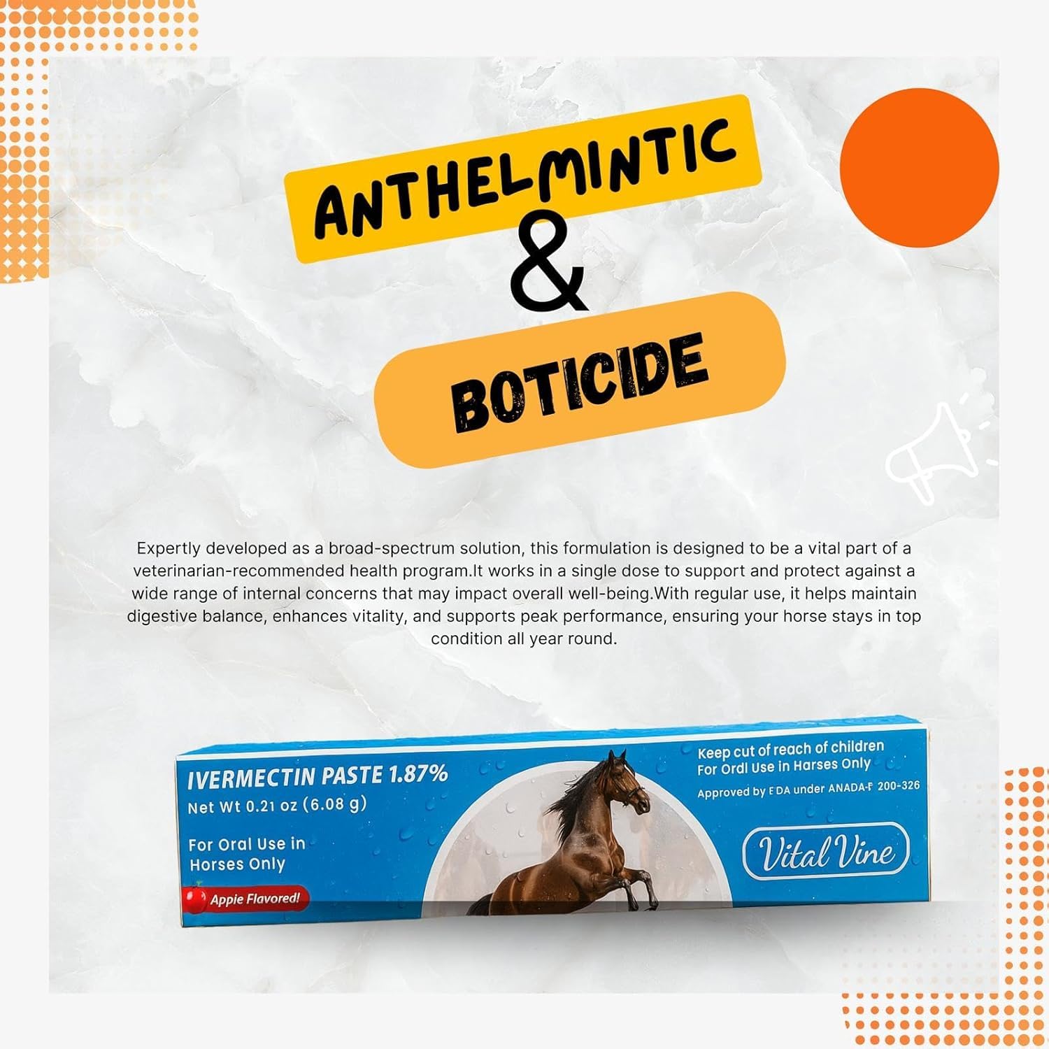 Vital Vine ivermectin paste in syringe designed for tidy administration