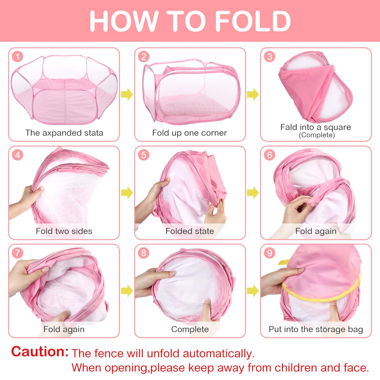 VitalCozy pink star design detail adds playful style to the playpen.