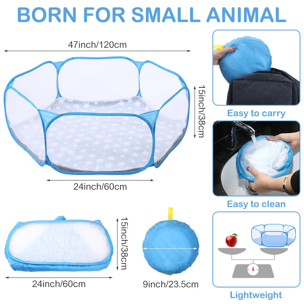 VitalCozy small animal playpen transparent net allows visibility and airflow.