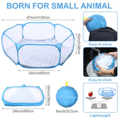 VitalCozy small animal playpen transparent net allows visibility and airflow.