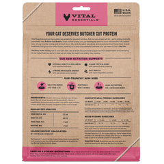 Vital Essentials label highlights 96% chicken, organs and bone ingredients for a whole-animal protein.