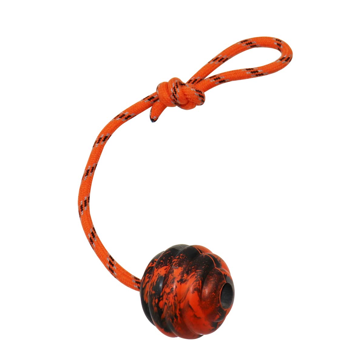 Vitalili indestructible ball with nylon rope for rugged chewing sessions.