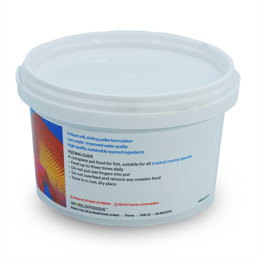 Vitalis Marine Pellets 1mm in-tank feeding scene with tropical fish.