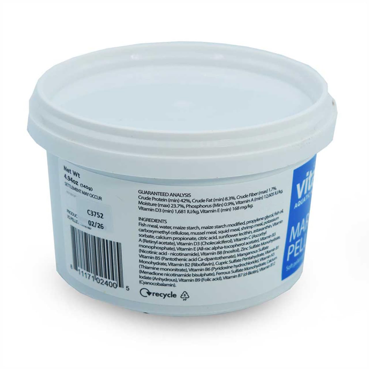 Vitalis Marine Pellets 1mm texture close-up highlighting particle size and digestibility.