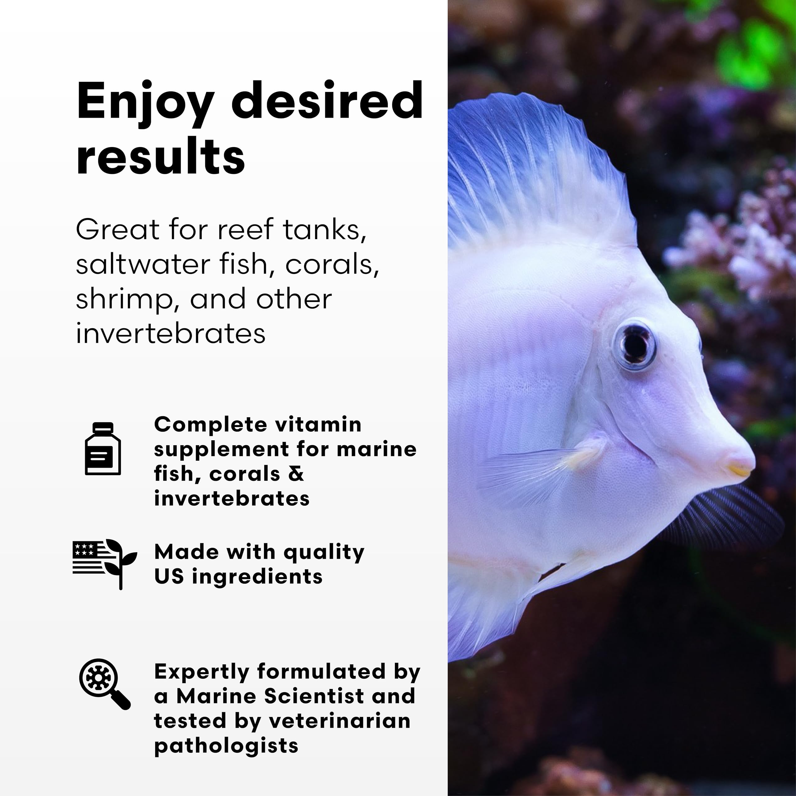 Vitamarin-M being added to aquarium water for widespread nutrient support.