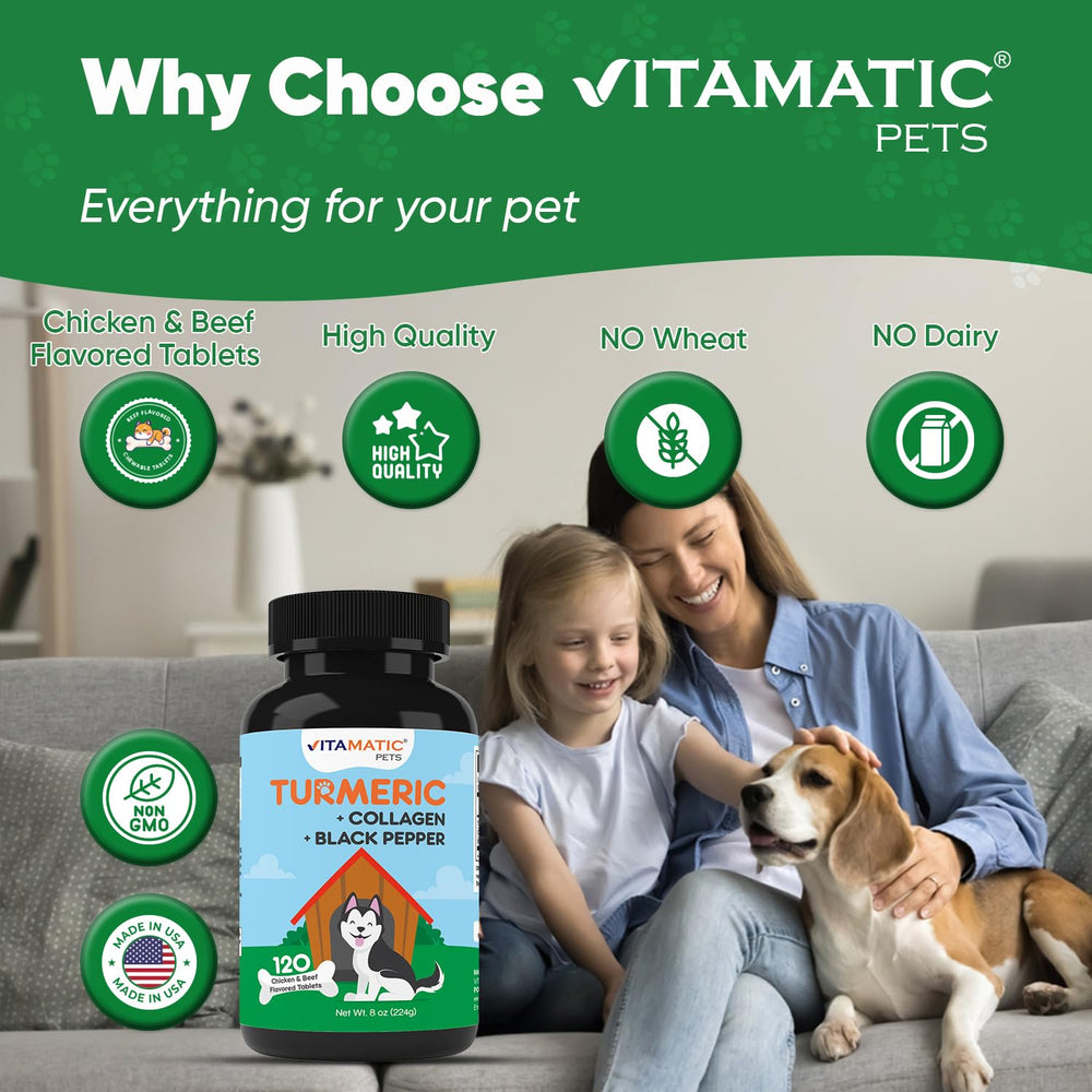Vitamatic Turmeric for Dogs hip and joint support illustrated in chew texture