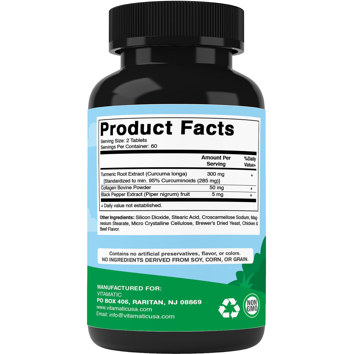Vitamatic Turmeric for Dogs bottle in kitchen scene emphasizes daily care