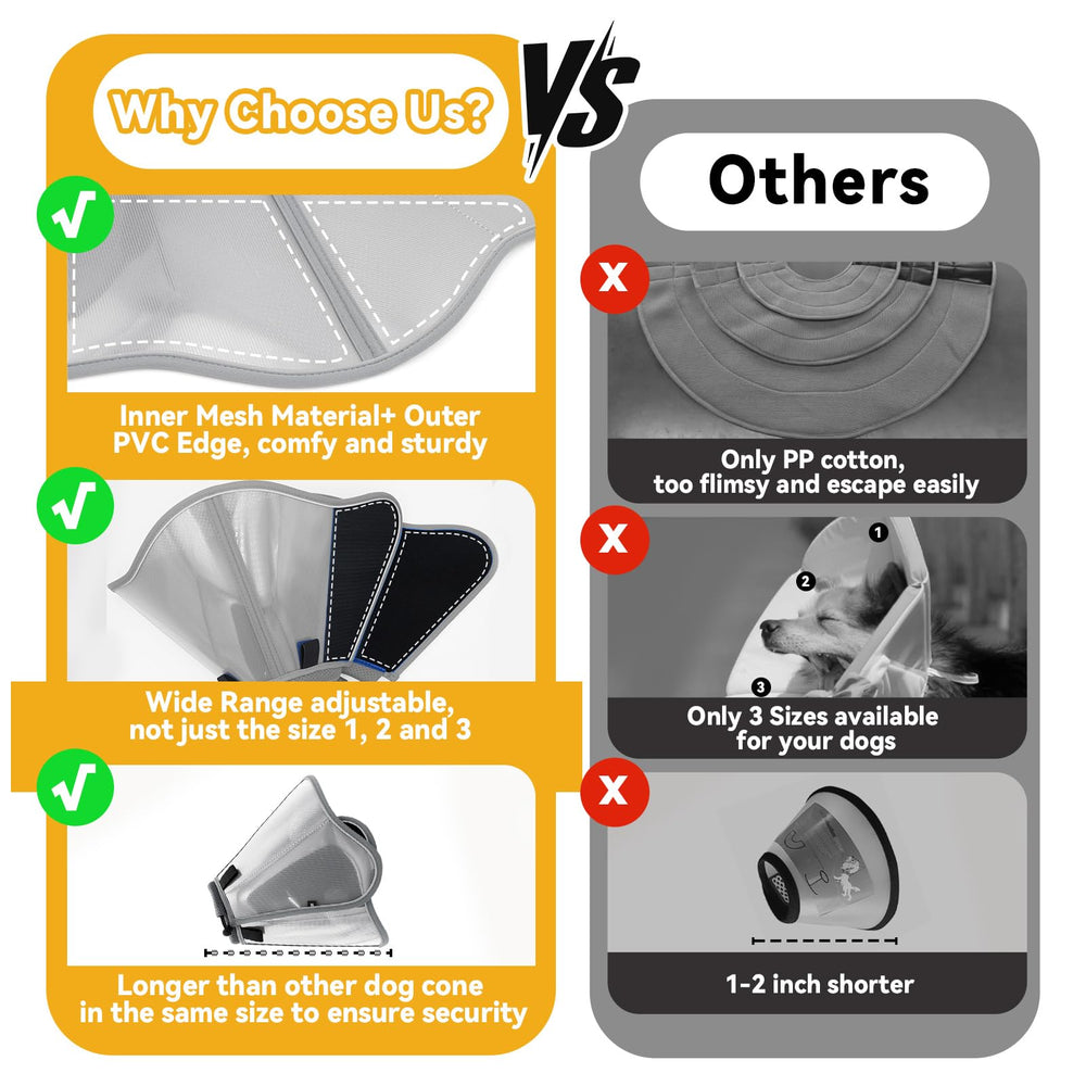 Vithael dog cone is easy to clean with waterproof surface.