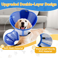Vithael soft breathable inner layer in use for dog cone comfort during recovery