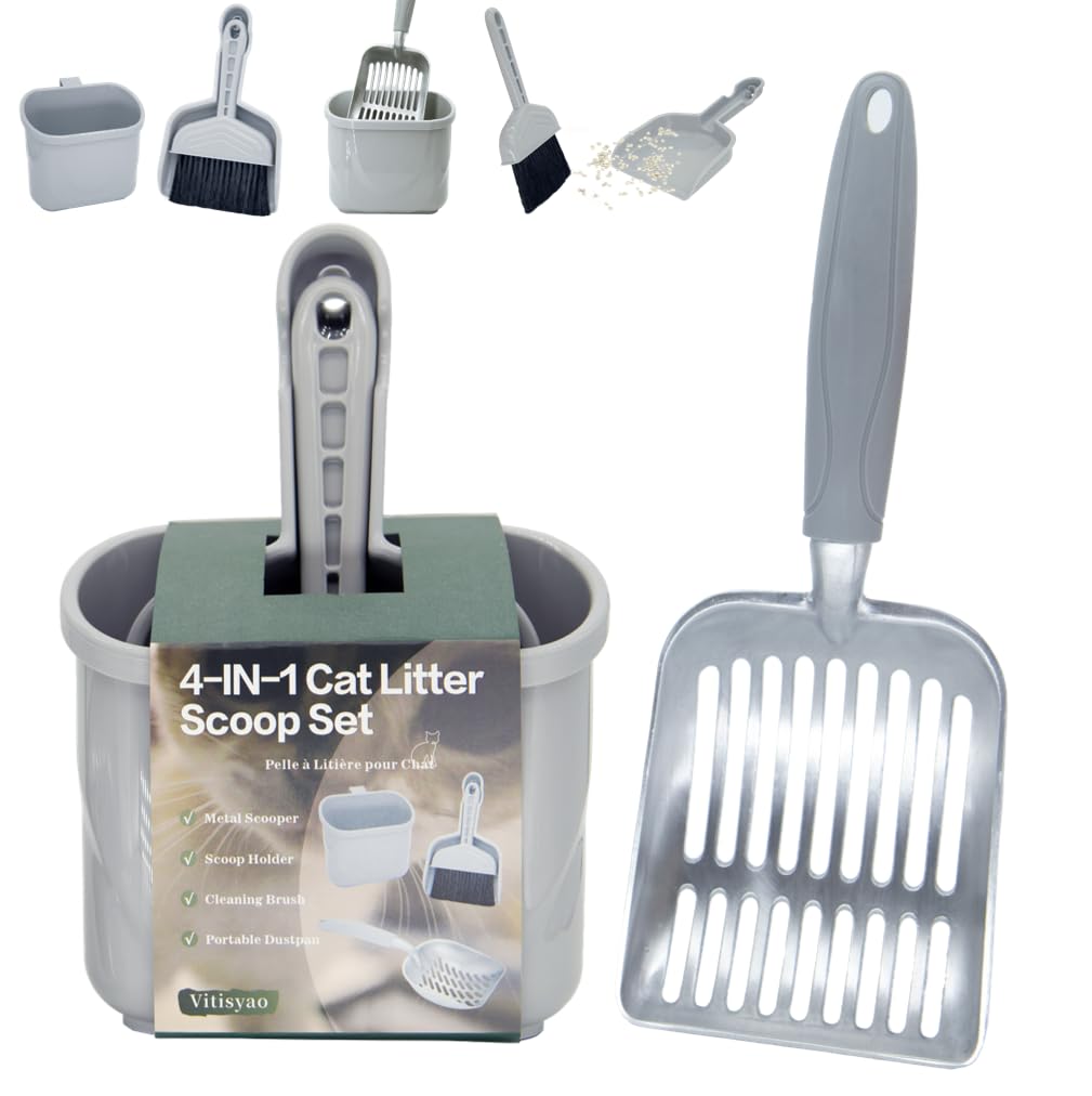 Vitisyao 4-in-1 scoop and holder for quick litter cleanup