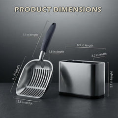 Vitisyao stainless steel scoop holder front view shows sturdy storage