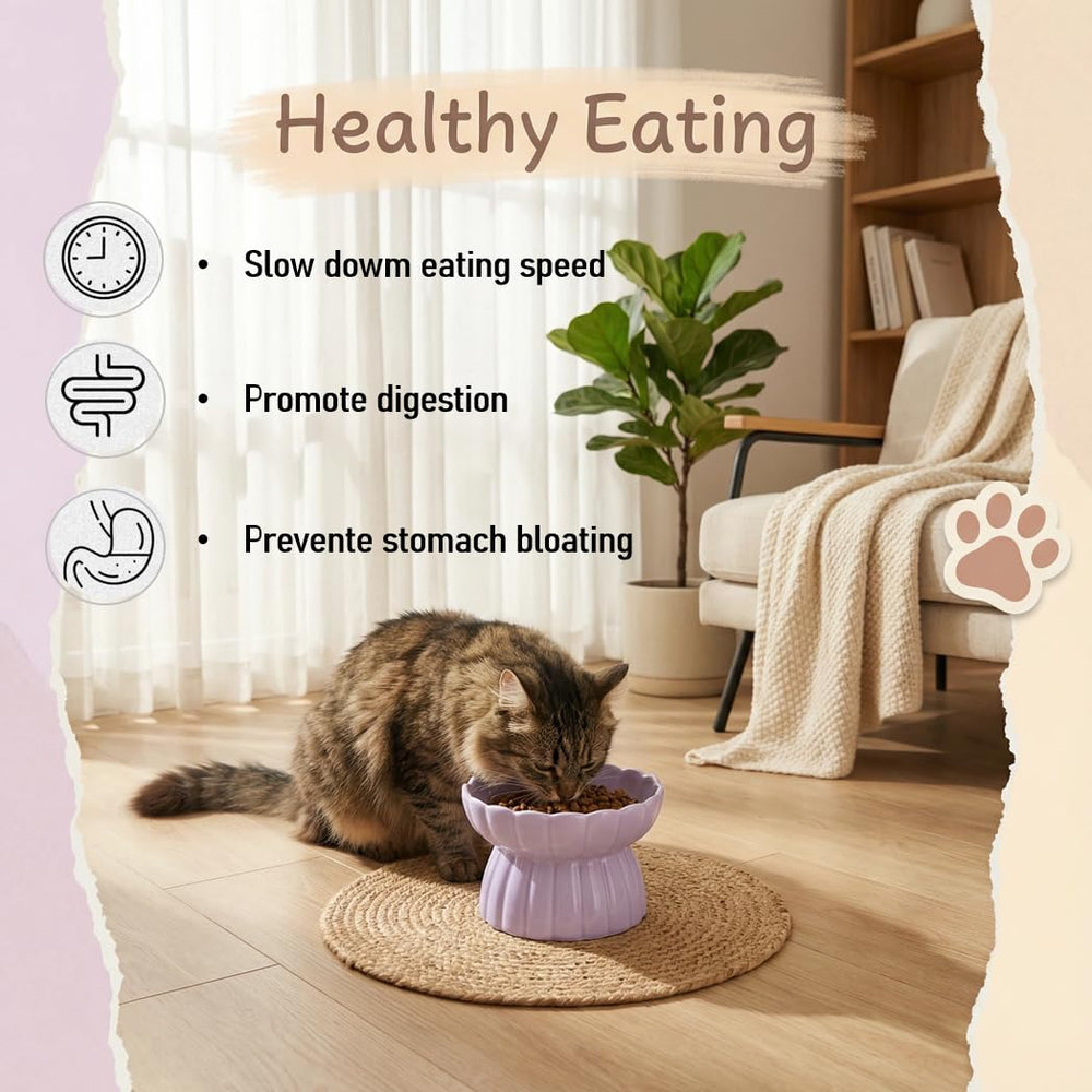 Vitisyao whisker-friendly cat dish reduces whisker fatigue during meals.