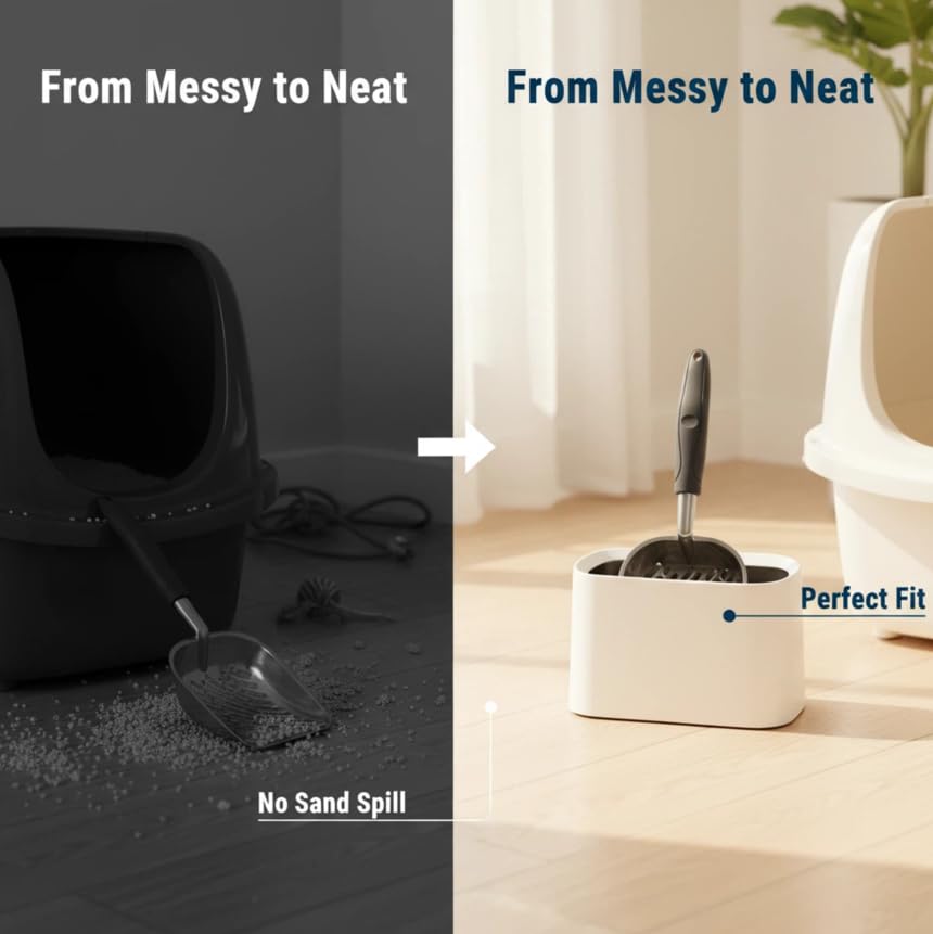 Vitisyao white scoop and holder for tidy storage