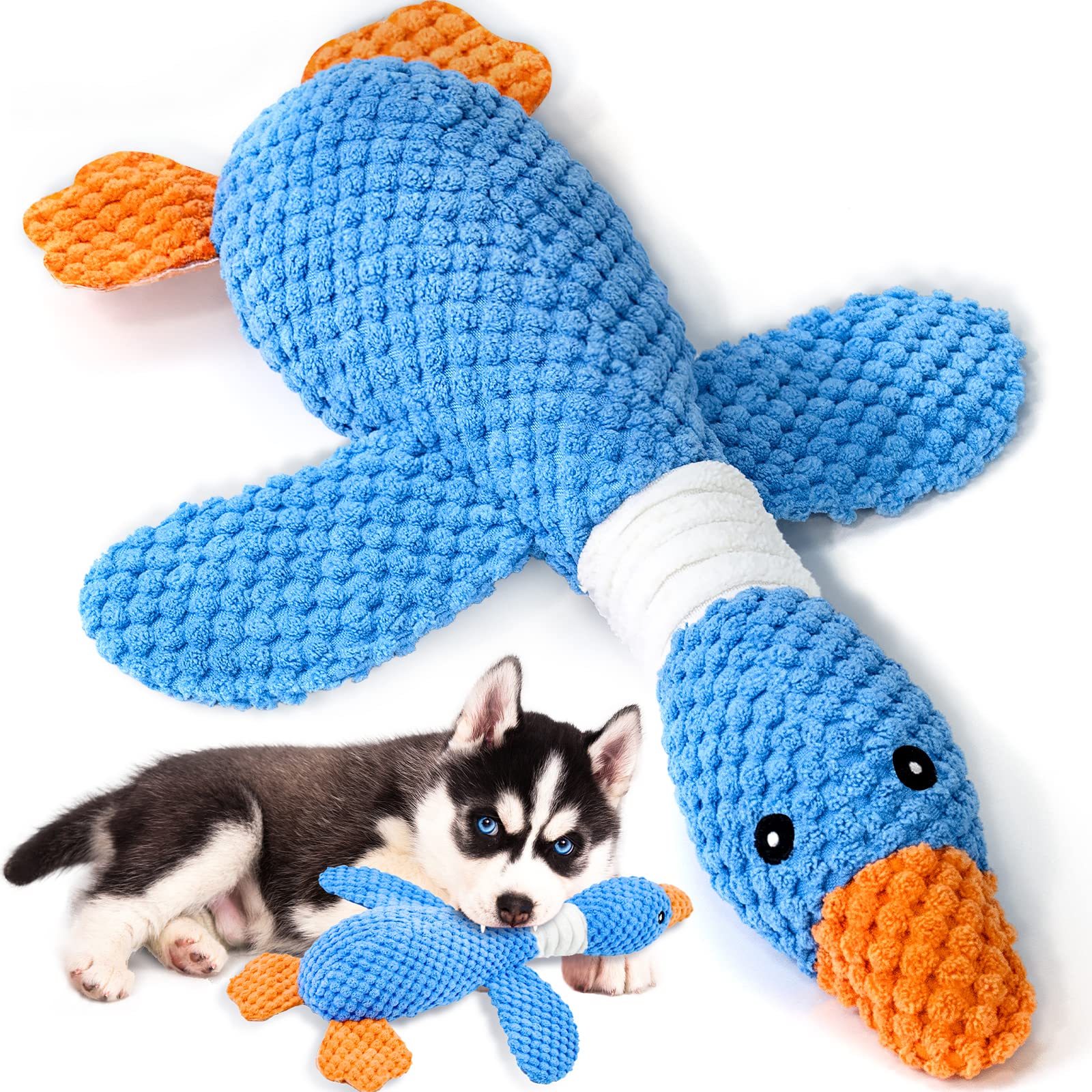 Vitscan goose indestructible dog toy plush for durable play.