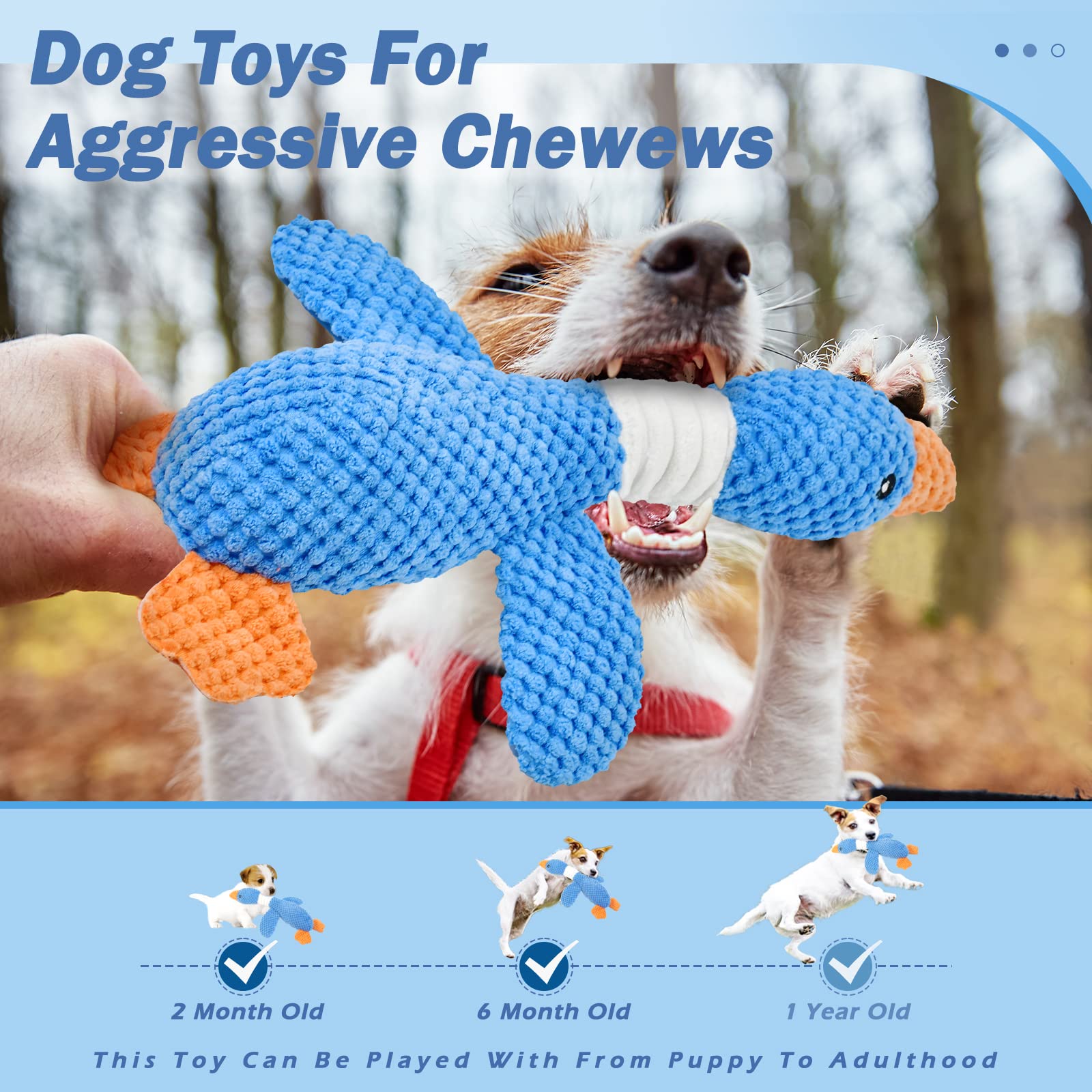 Vitscan goose squeaky crinkle dog toy with engaging sounds.
