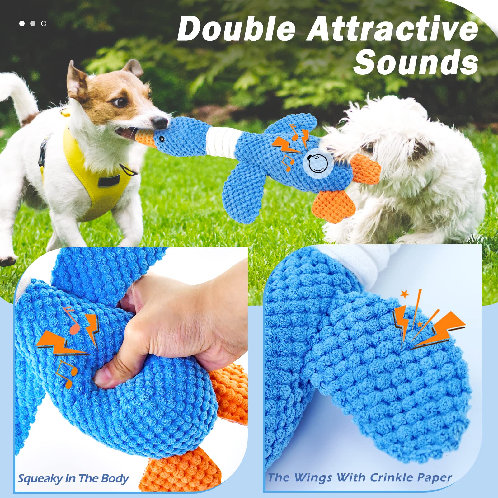 Vitscan goose tugging and pulling dog toy for games.