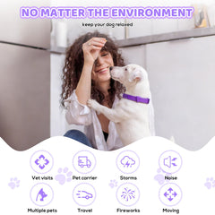 VivaciousVision Calming Collar indicates 60-day continuous comfort duration.