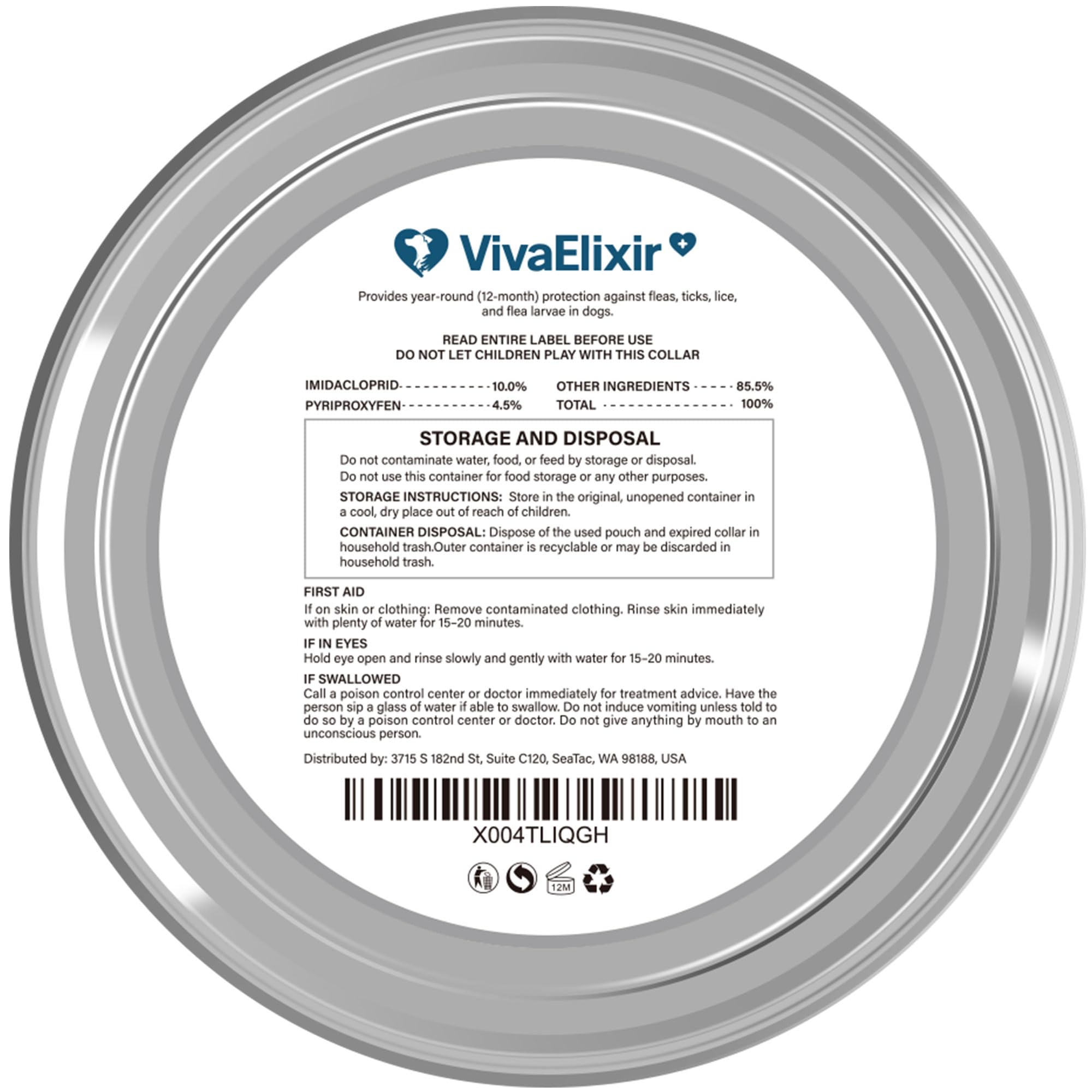 VivaElixir flea collar at the beach—ideal for vacation time with pets
