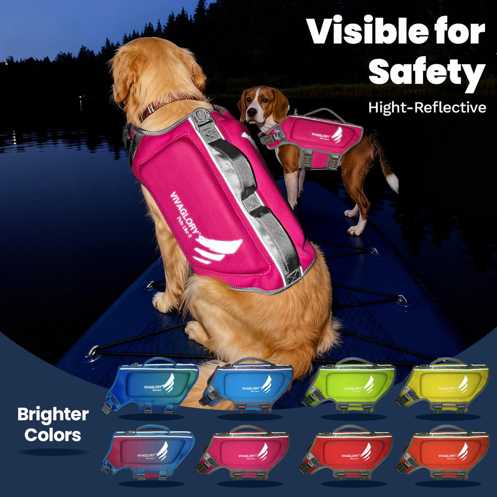 VIVAGLORY adjustable closure on dog life vest in pink