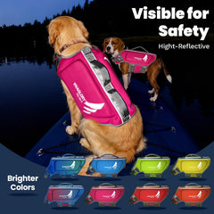 VIVAGLORY adjustable closure on dog life vest in pink