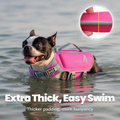 VIVAGLORY dog life vest back view showing bright color visibility