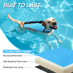 VIVAGLORY life vest with handle for easy rescue during water play.