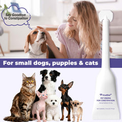 VivaElixir anal gland chews for dogs beside a bowl, supporting easier stool passage.
