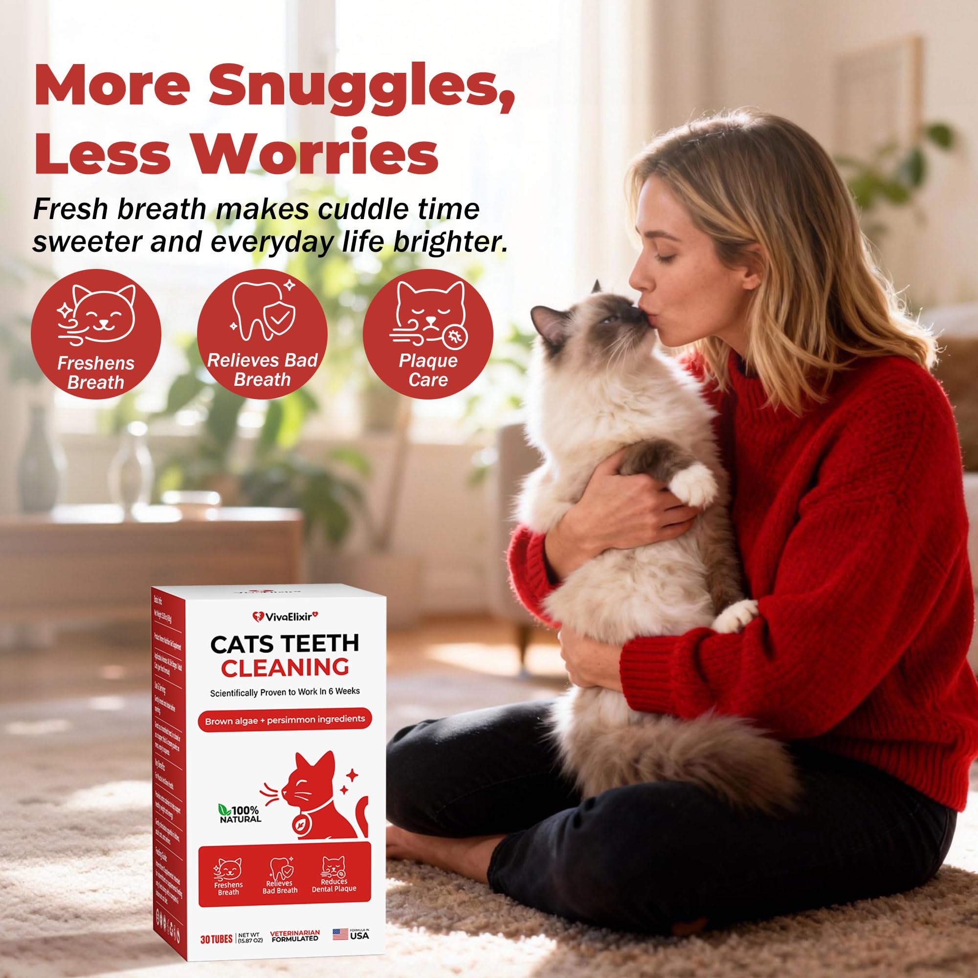 VivaElixir cat-dental-care-treat-serving depicts simple administration during playtime.