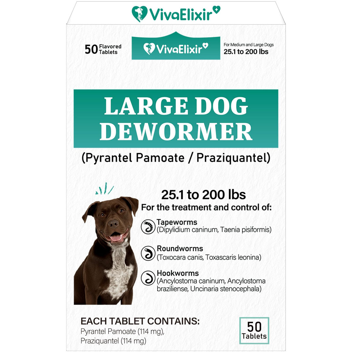 VivaElixir de-wormer bottle with tablets for simple dosing.